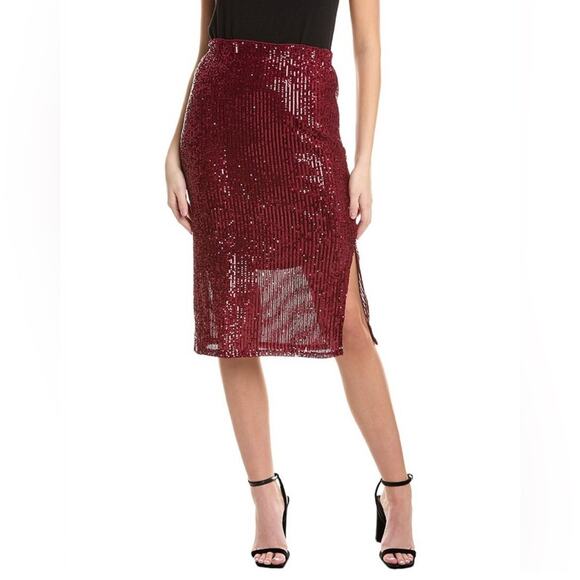 Vince Camuto Slit Pencil Sequin Midi Skirt Blue Cocktail Party Disco Size S NWT - Picture 11 of 11